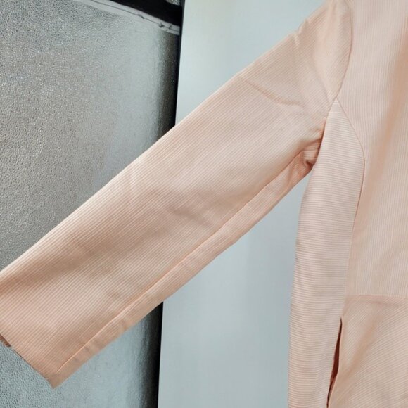 J. Crew Pink Clasp Front Ribbed Blazer Preppy Career Topper Jacket Medium - Picture 7 of 9